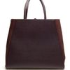 Fendi Contrasting Leather Shopper Bag in Brown - Lyst