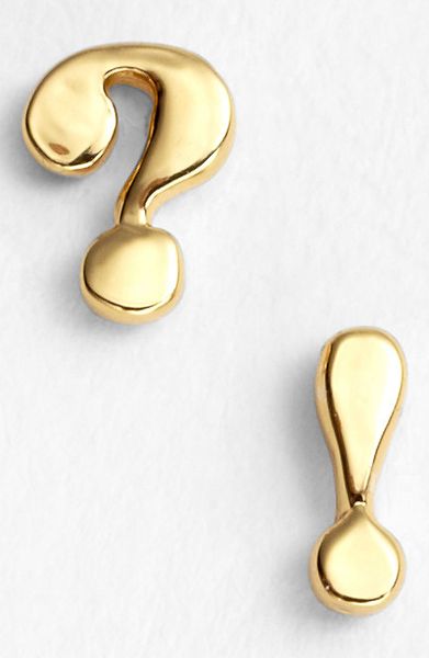 Kate Spade Say Yes Punctuation Stud Earrings in Gold - Lyst