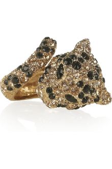 Roberto Cavalli Goldplated Swarovski Crystal Panther Ring - Lyst