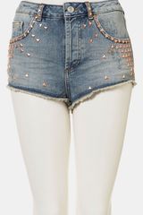 Topshop Holly Studded Denim Hotshorts