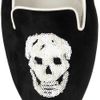 Alexander Mcqueen Sequin SkullEmbellished Suede Loafers in Black - Lyst
