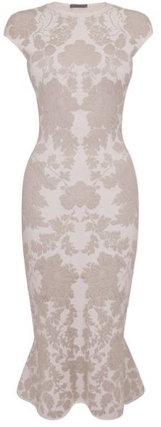 Alexander McQueen Ice Flower Blossom 3d Jacquard Pencil Dress - Lyst
