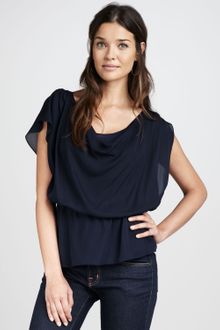 Alice + Olivia Draped Silk Top - Lyst