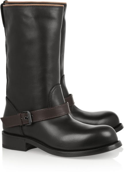 Bottega Veneta Buckled Leather Boots in Black - Lyst