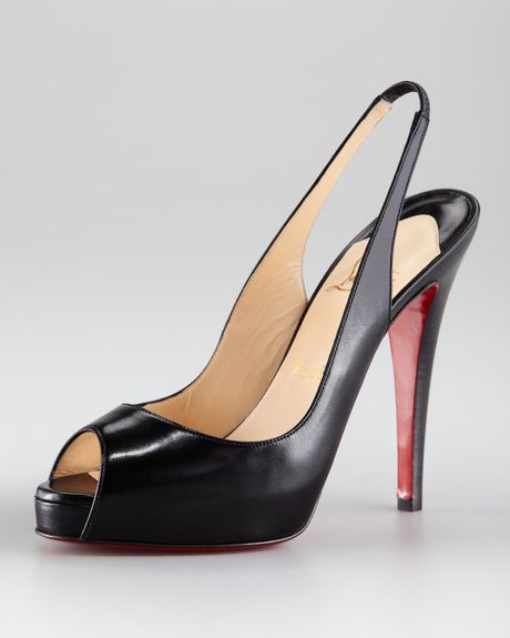 Christian Louboutin No Prive Leather Slingback Pumps in Black - Lyst