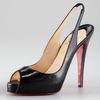 Christian Louboutin No Prive Leather Slingback Pumps in Black - Lyst