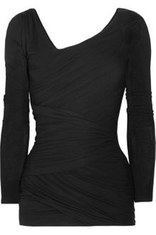 Donna Karan New York Draped Stretch Jersey Top - Lyst