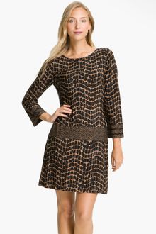 Black Shift Dress on Colorblock Ponte Shift Dress In Brown  Black  Taupe  Ivory    Lyst