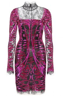 Emilio Pucci Lace Dress with Sequined Overlay - Lyst