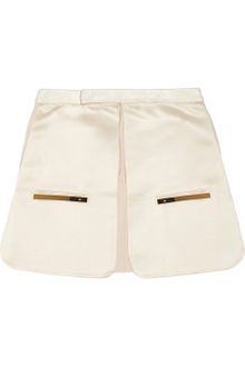 Esteban Cortazar Leather Twill and Duchess Satin Mini Skirt - Lyst