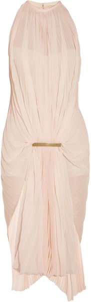 Esteban Cortazar Gathered Accordion-Pleated Chiffon Dress - Lyst