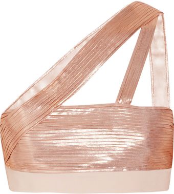 Esteban Cortazar Pleated Lamé Bra Top - Lyst