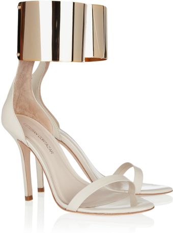 Esteban Cortazar Metal Anklecuff Leather Sandals - Lyst