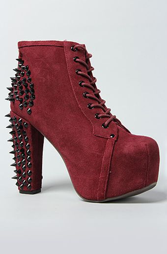 Jeffrey Campbell The Spike Shoe in Wine Suede and Black - Lyst
