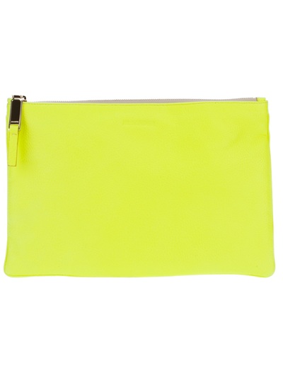Jil Sander Clutch Bag in Yellow | Lyst
