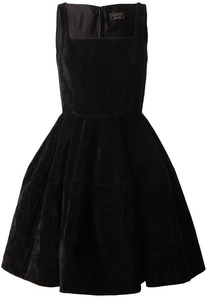 Lanvin Structured Velvet Dress in Black - Lyst