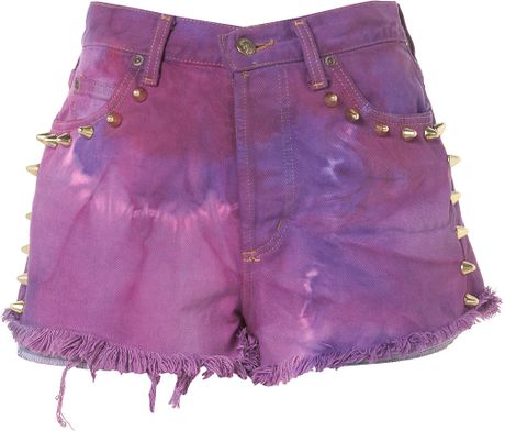 Topshop Atom Shorts By The Ragged Priest in Purple (multi) - Lyst