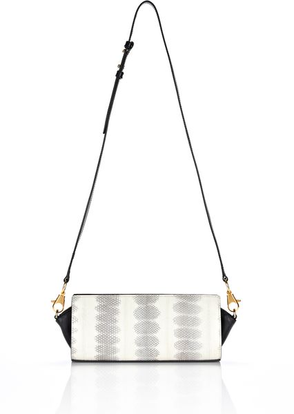 Alexander Wang Pelican Satchel in Ion Laminated Snake with Gold in White (ion) - Lyst