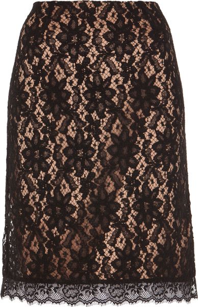 Alice By Temperley Kitty Pencil Skirt in Beige (black) - Lyst