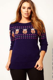 Asos Curve Exclusive Owl Jumper - Lyst