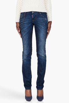 DSquared2 Slim Blue Paint Marked Jeans - Lyst
