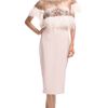Marchesa Resort Stretch Crepe Embroidered Cocktail Dress in Pink (shell pink) - Lyst
