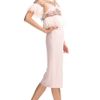 Marchesa Resort Stretch Crepe Embroidered Cocktail Dress in Pink (shell pink) - Lyst