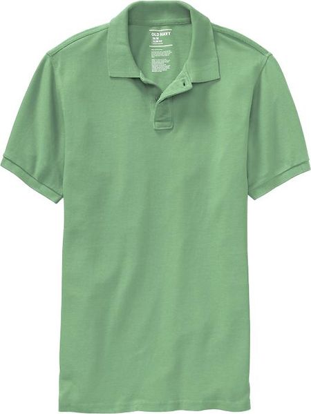 Old Navy Slim Fit Cotton Pique Polo Shirt in Green for Men (best ...