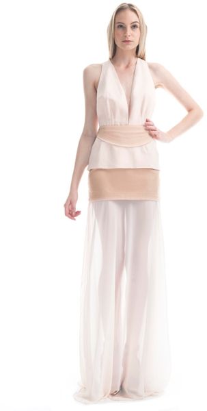 Paula Raia Summer Two-Tone Illusion Gown - Lyst