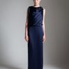 Temperley London Bicolour Long Carmel Drape Dress in Blue (navy/black) - Lyst