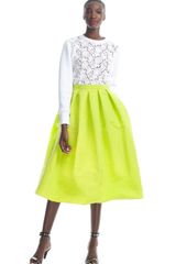 Tibi Resort Kelp Silk Faille Full Skirt