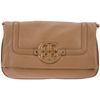 Tory Burch Logo Plaque Clutch in Beige (nude) - Lyst