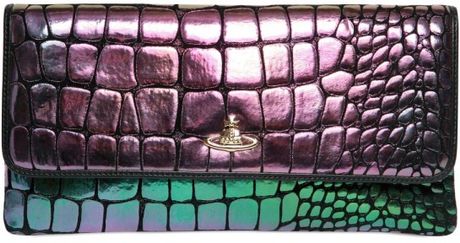 Vivienne Westwood Crocodile Print Leather Clutch in Multicolor (multi) - Lyst