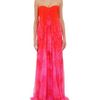 Alexander Mcqueen Petal Print Chiffon Bustier Dress in Pink - Lyst