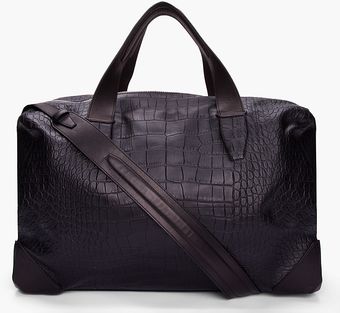 Alexander Wang Oversize Black Croc Embossed Leather Wallie Duffle Bag - Lyst