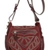 Isabel Marant Ballwin Embroidered Leather and Suede Shoulder Bag in Red - Lyst