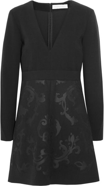 Stella Mccartney Angela Embossed Stretchcrepe Dress in Black - Lyst