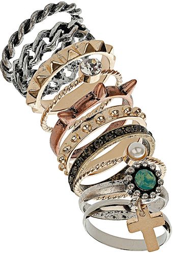 Topshop Wild Thing Bumper Ring Pack - Lyst