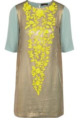 Vineet Bahl Lace-appliquéd Sequined Tunic Dress