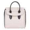 Alexander Mcqueen Ivory Black Polished Leather Medium Heroine in Beige (ivory) - Lyst