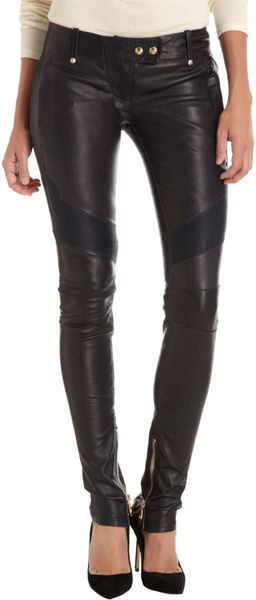 Balmain Leather Moto Pants - Lyst