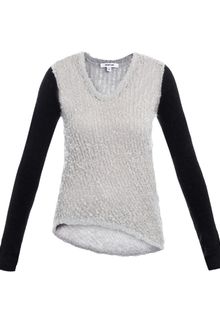Helmut Lang Plaited Bouclé Draped Sweater - Lyst