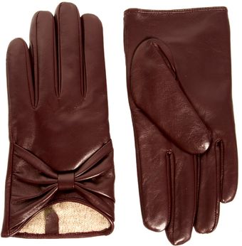 Love Asos Leather Bow Gloves - Lyst