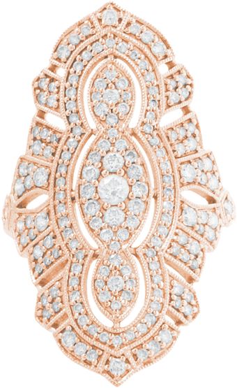 Stone Diamond Pink Gold Tess Ring - Lyst