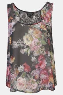 Topshop Lace Back Tank - Lyst