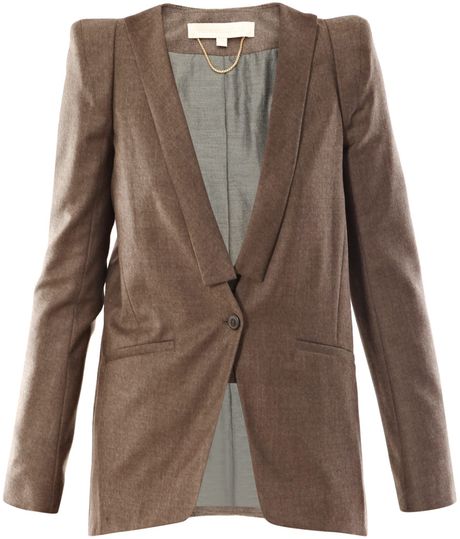 Vanessa Bruno Collarless Jacket in Beige (oatmeal) - Lyst