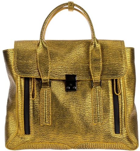 3.1 Phillip Lim Leather Tote in Gold - Lyst