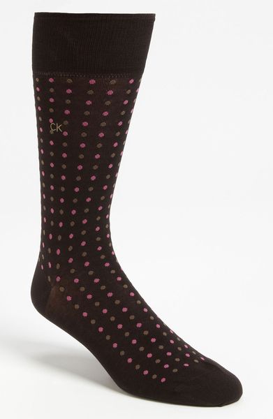Calvin Klein Dot Socks in Gray for Men (chocolate/ pink) - Lyst