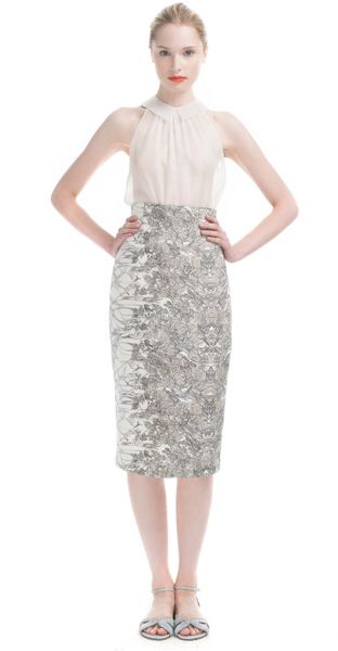 Honor Ss Cady Garden Print High Waisted Skirt - Lyst