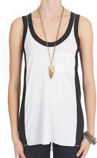 Rag & Bone Colorblock Pocket Tank in White - Lyst